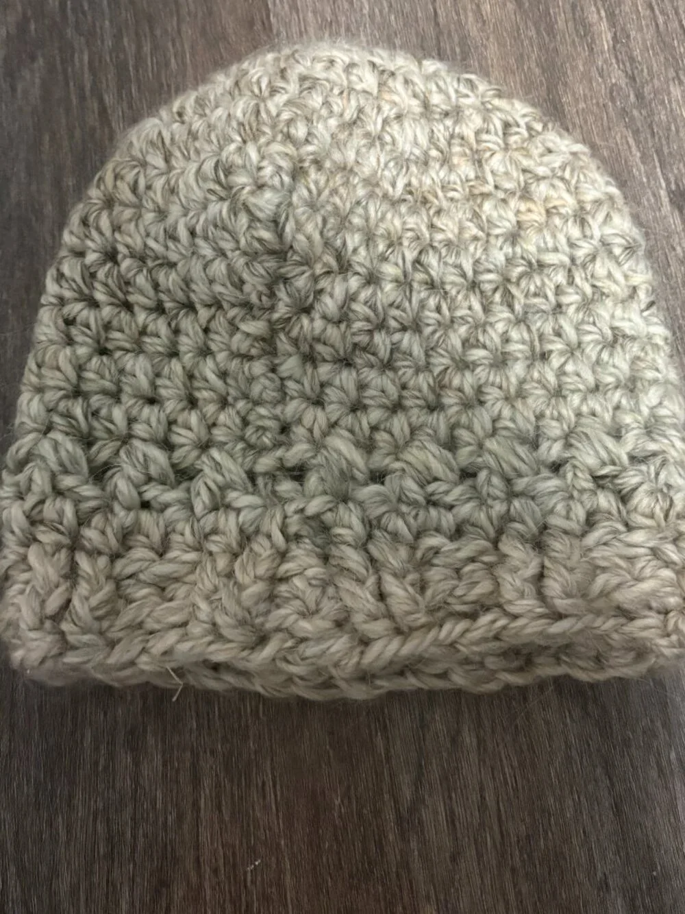 Beautiful Handmade Crochet Knit Taupe Tan Beanie Hat 8